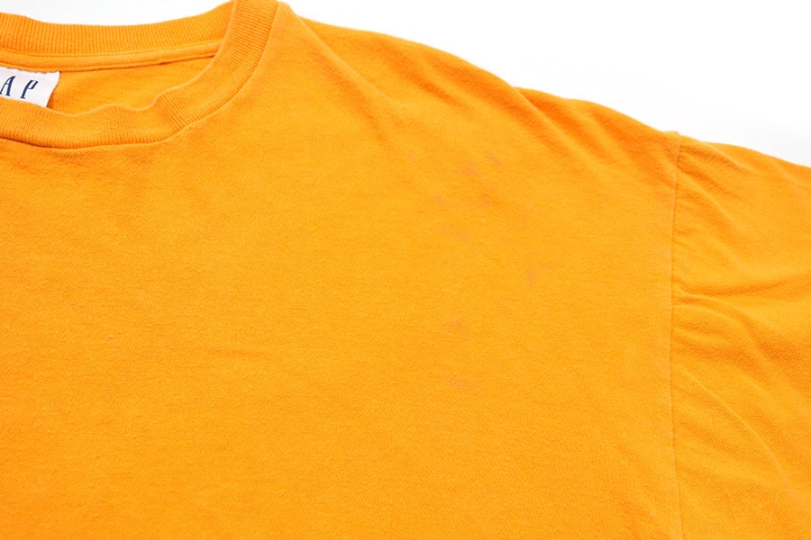 90's OLD GAP 100%コットン ノーポケットTシャツ オレンジ 表記(XL