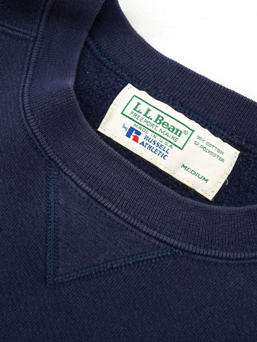 エルエルビーン×ラッセル　ダブルネームスウェット　M ナス紺 エルエルビーン×ラッセル ダブルネームスウェット M ナス紺