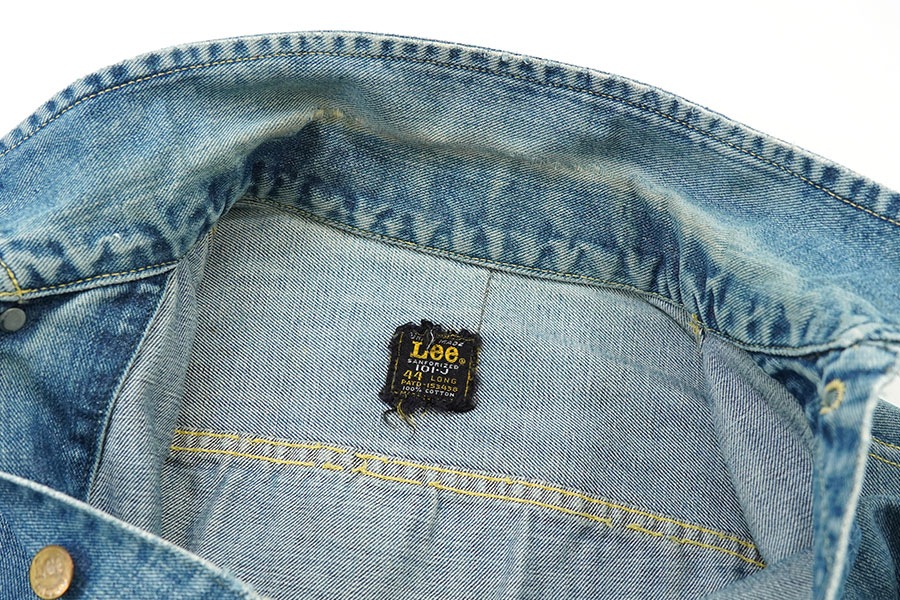 60s 70s Lee 101j デニムジャケット 四角黒タグ 38 60's Lee 黒タグ 101-J デニムジャケット 表記(44LONG) 希少