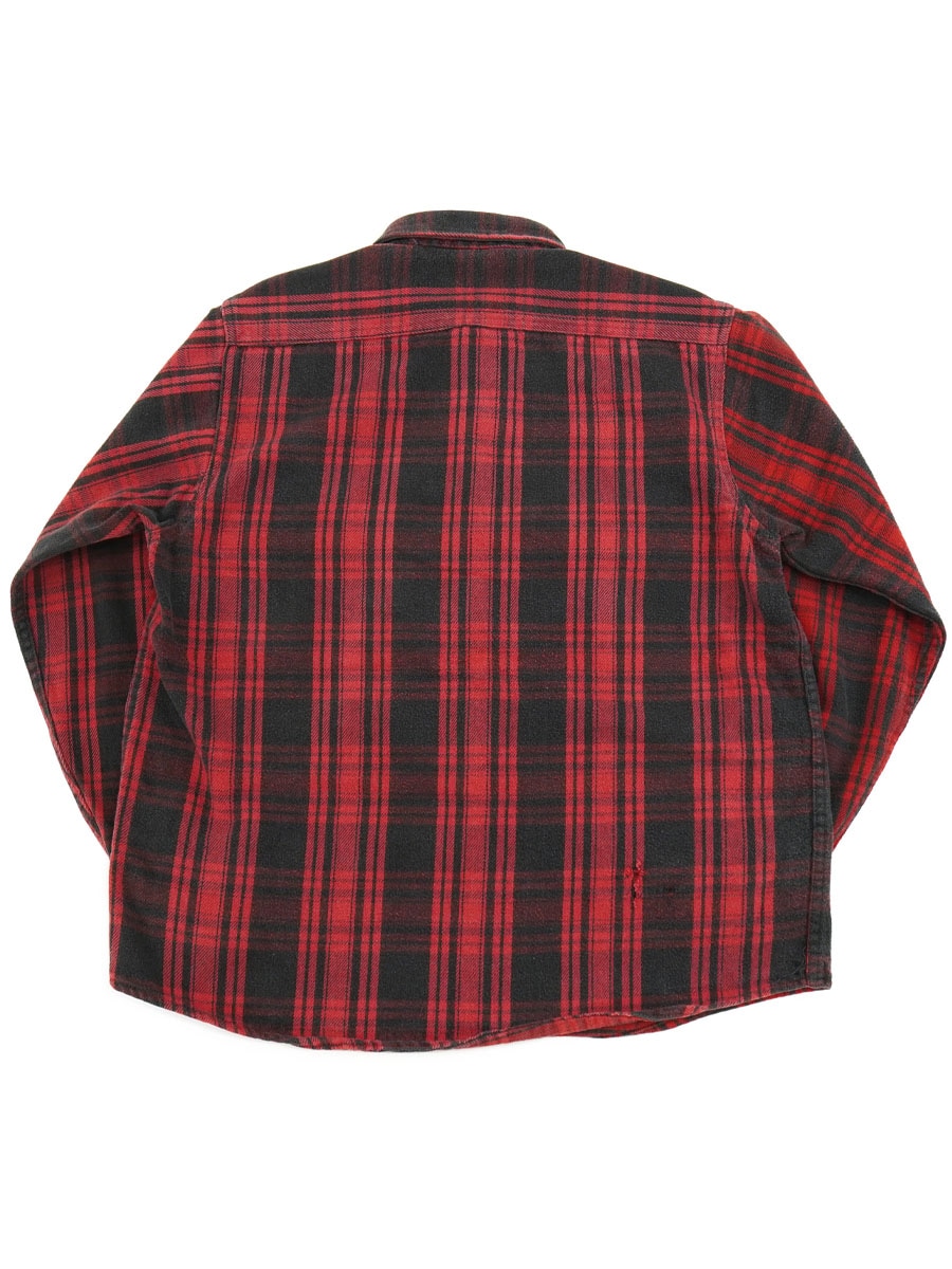 90's FIVEBROTHER 赤黒チェック フランネルシャツ 表記(L) USA製 | NEW
