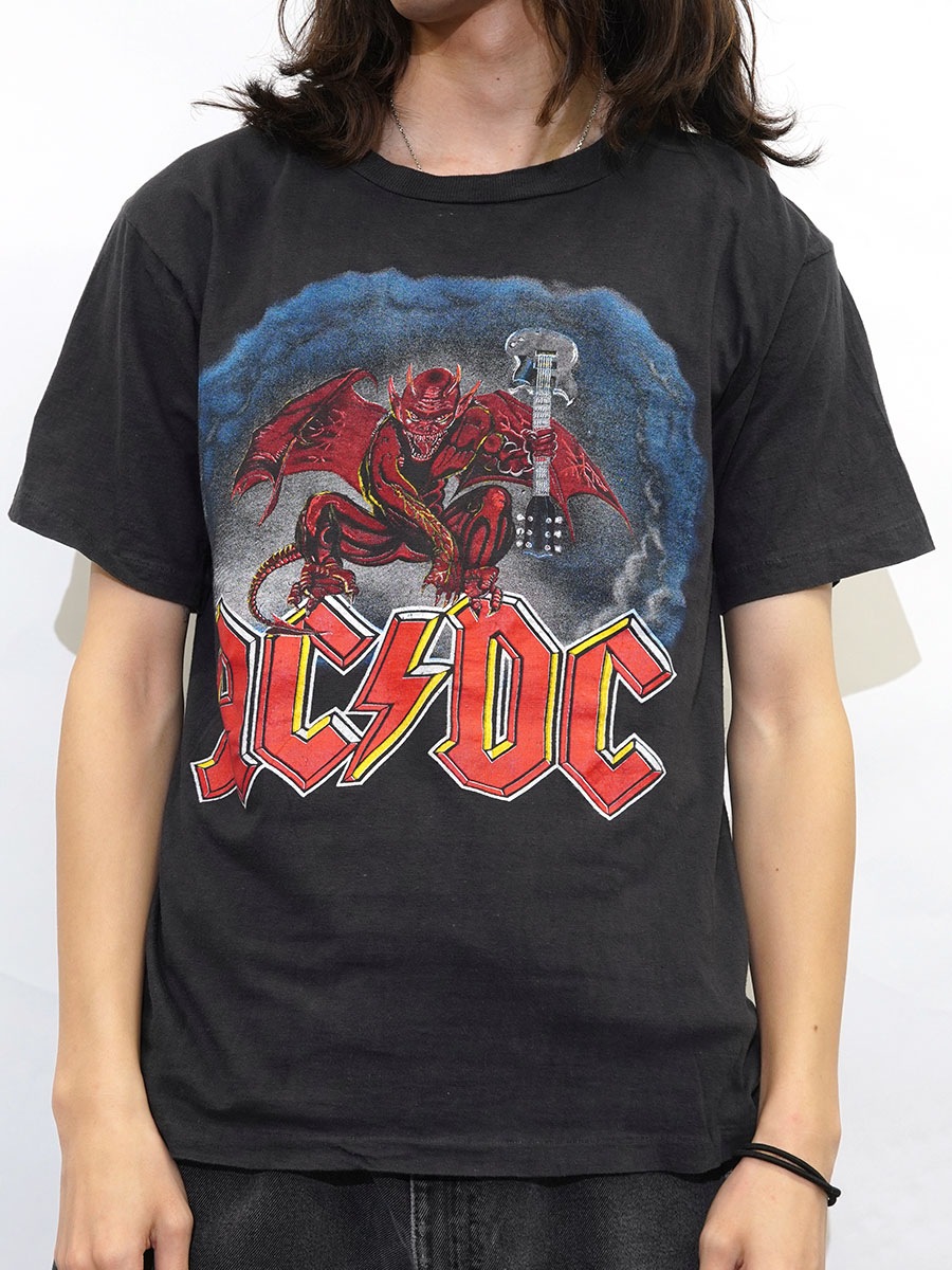 90's TAKE TIME AC/DC ''EUROPEAN TOUR 1991'' 両面プリント Tシャツ ブラック 表記(L)