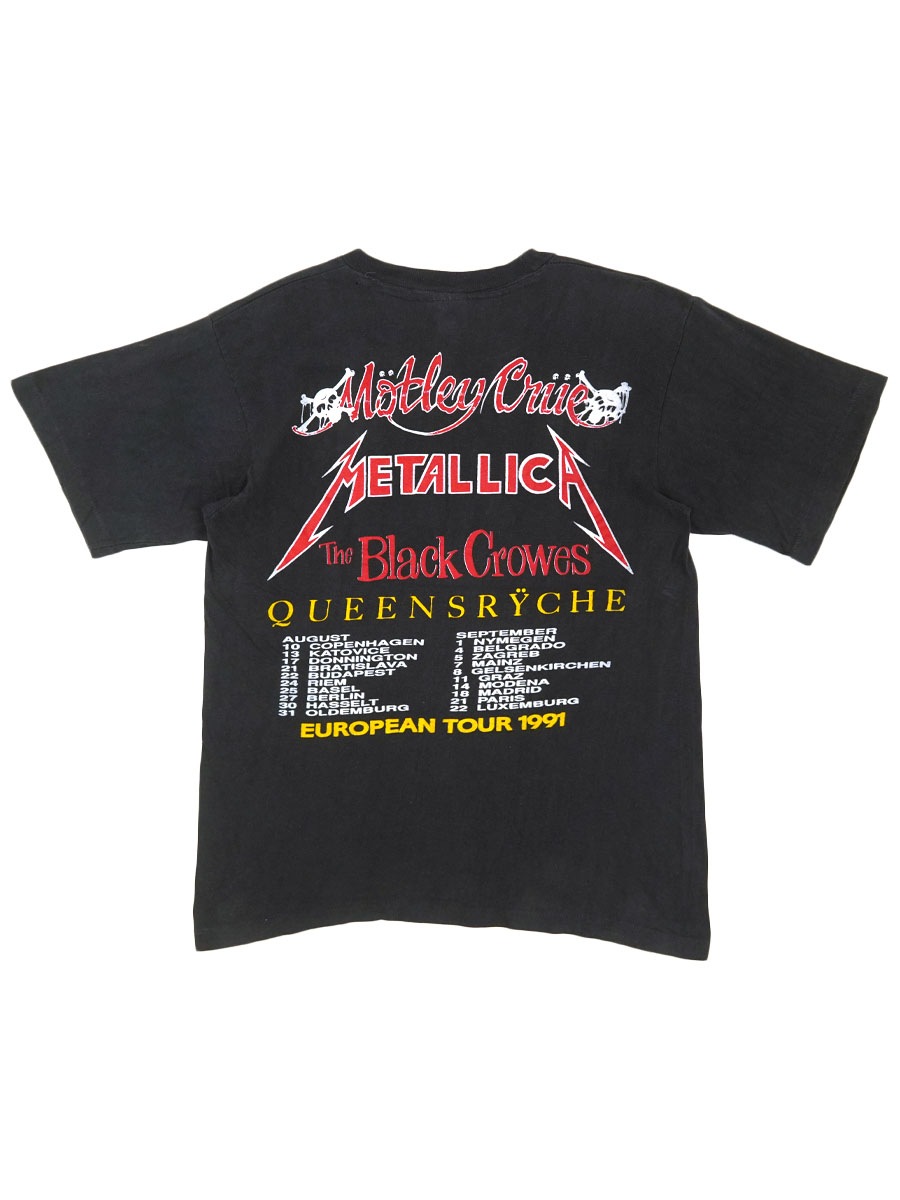 90's TAKE TIME AC/DC ''EUROPEAN TOUR 1991'' 両面プリント Tシャツ ブラック 表記(L)