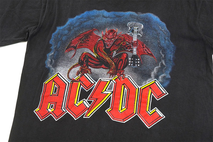 90's TAKE TIME AC/DC ''EUROPEAN TOUR 1991'' 両面プリント Tシャツ ブラック 表記(L)