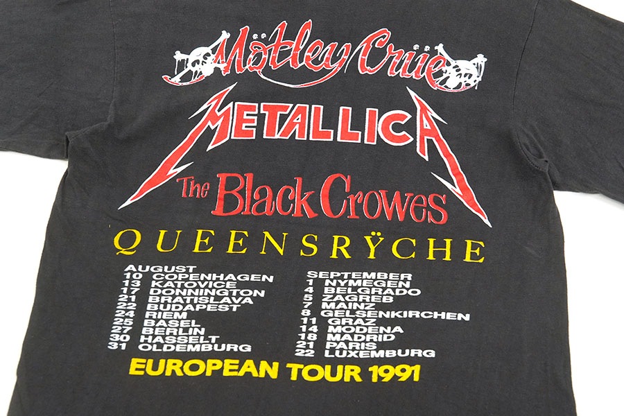 90's TAKE TIME AC/DC ''EUROPEAN TOUR 1991'' 両面プリント Tシャツ ブラック 表記(L)