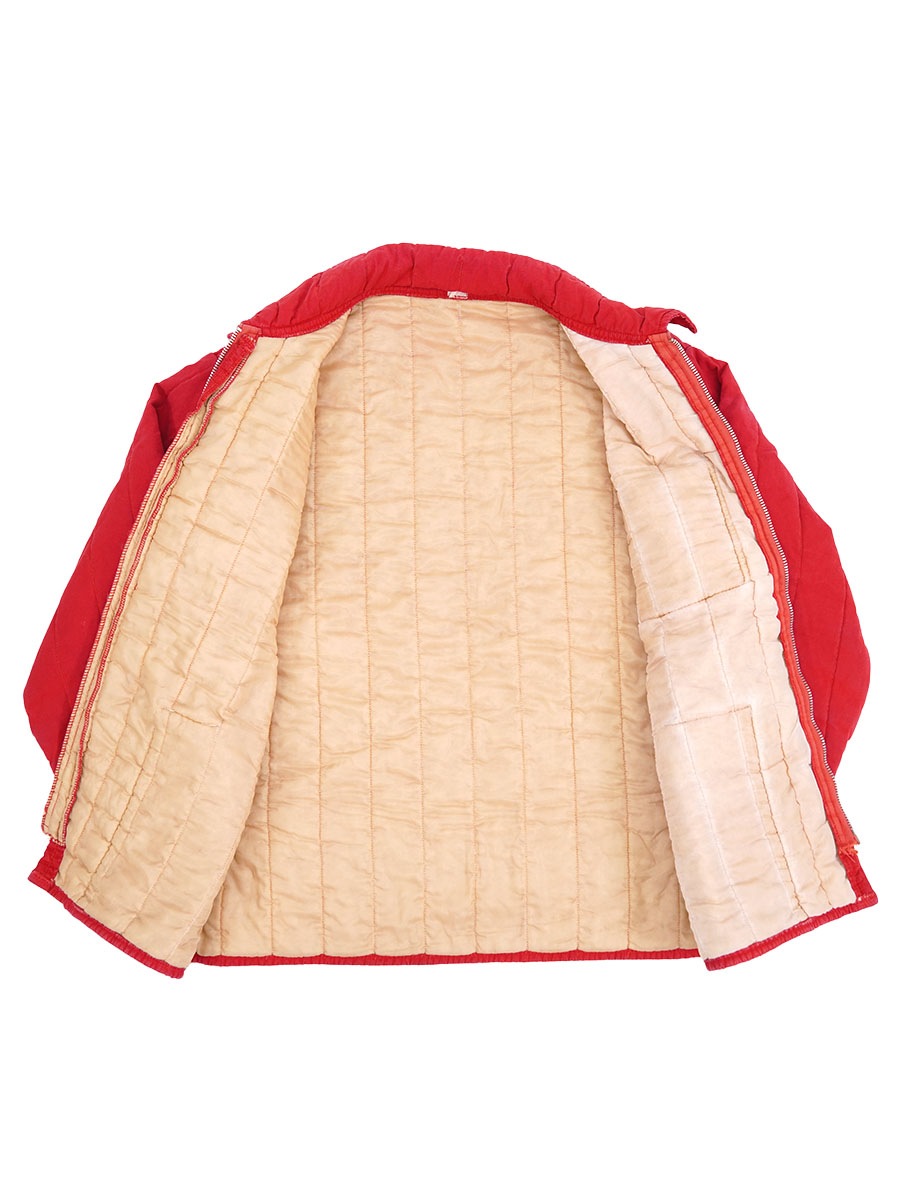 60's～ コットン キルティング 中綿ジャケット レッド 実寸(L位