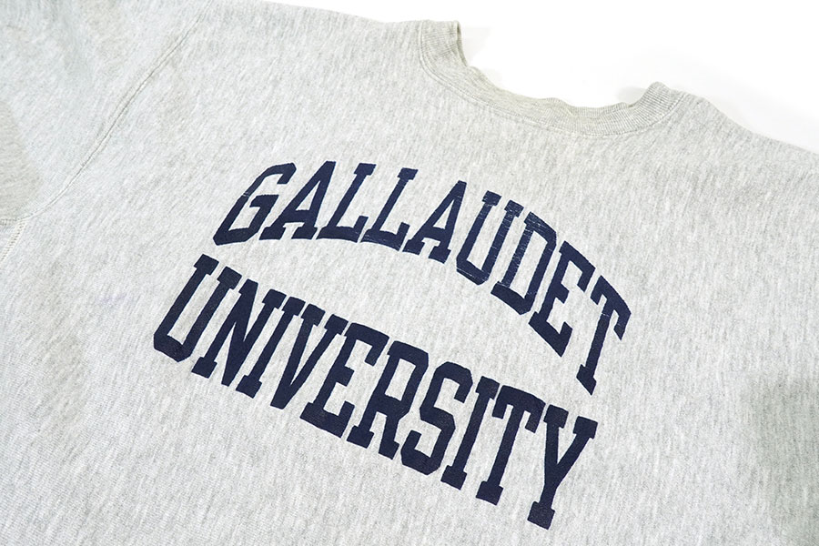 80's プリントタグ チャンピオンRW ''GALLAUDET UNIVERSITY'' 表記(XL)
