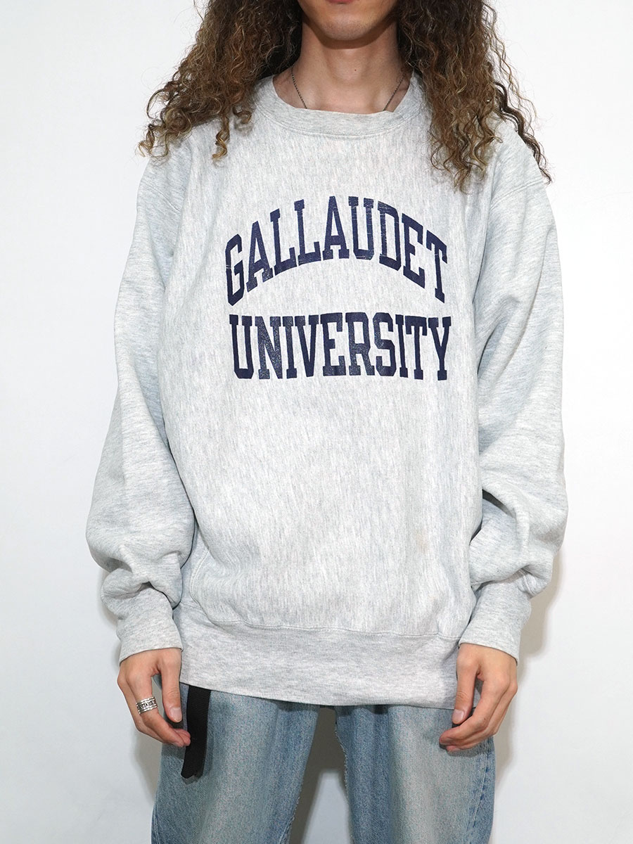 80's プリントタグ チャンピオンRW ''GALLAUDET UNIVERSITY'' 表記(XL)