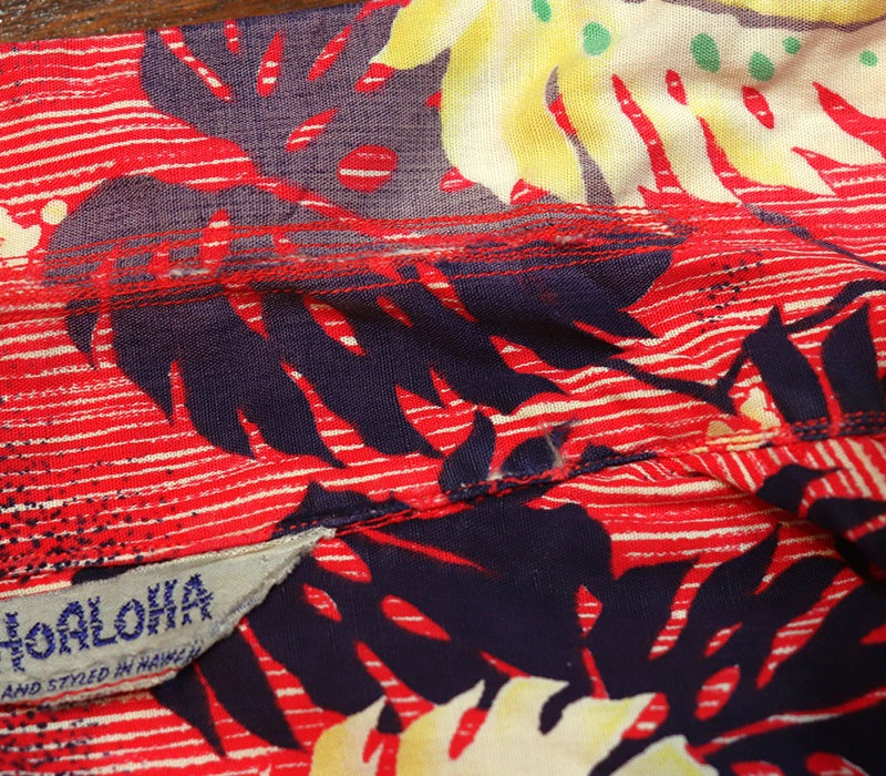 1950s COTTON HAWAIIAN SHIRT , Size L