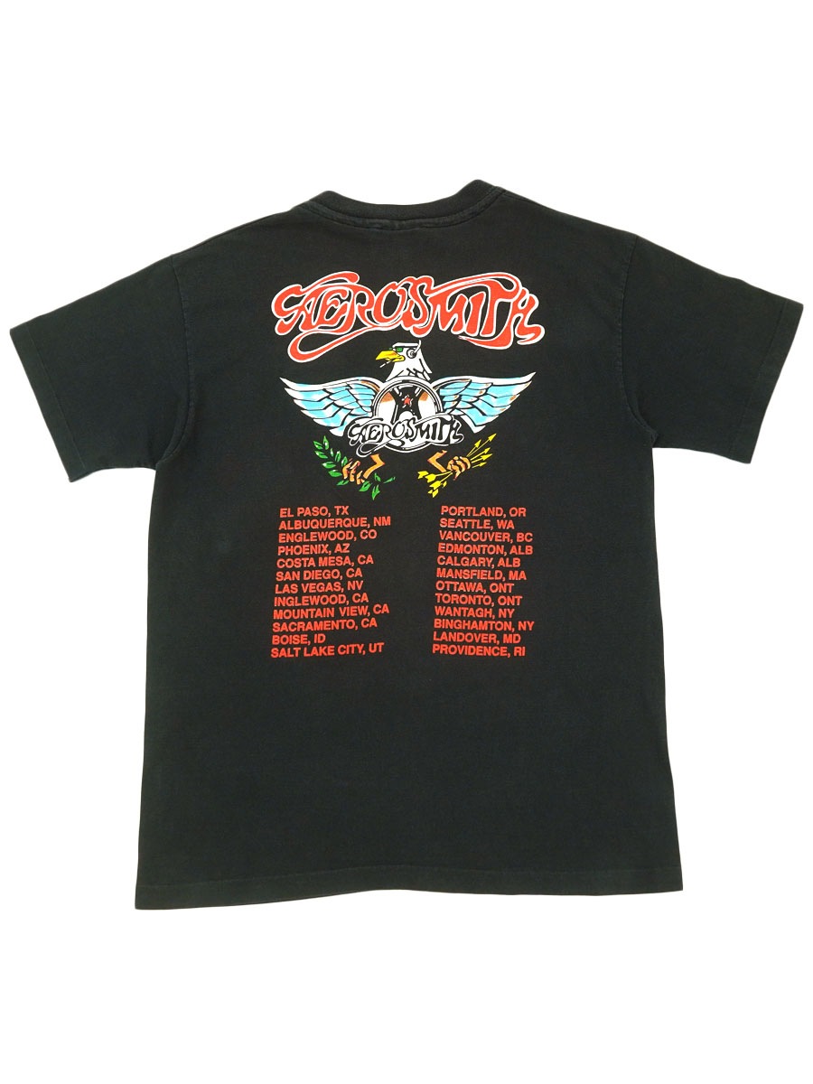 90'S GIANT BY ANVIL AEROSMITH ''AERO・FORCE・ONE'' T SHIRT BLACK