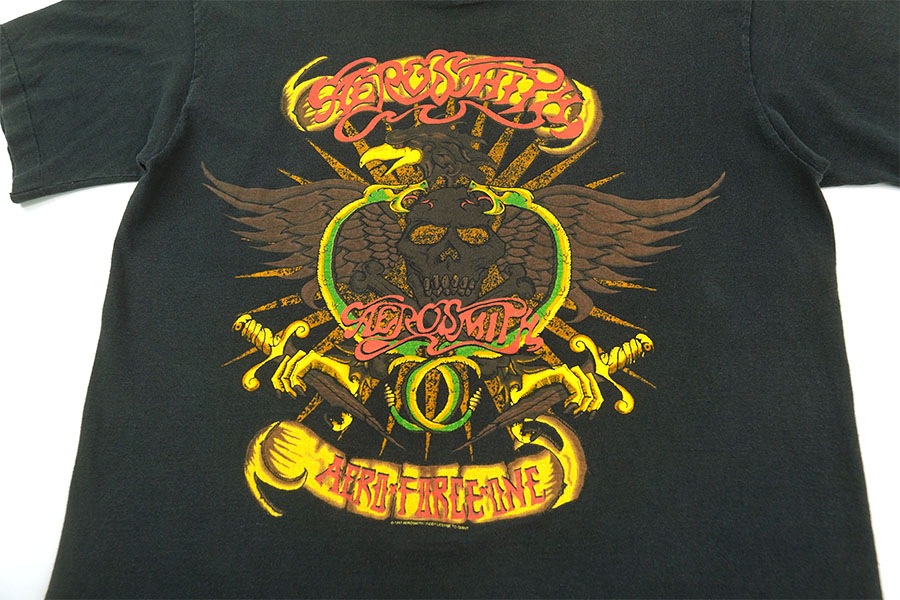 90'S GIANT BY ANVIL AEROSMITH ''AERO・FORCE・ONE'' T SHIRT BLACK