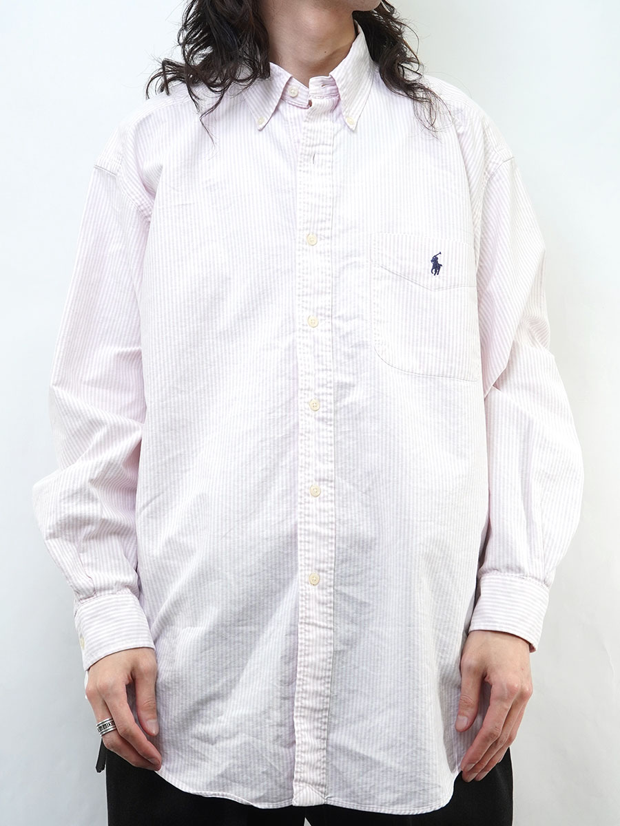 ラルフローレン BIG SHIRT ストライプ柄 ボタンダウンシャツ 表記(M
