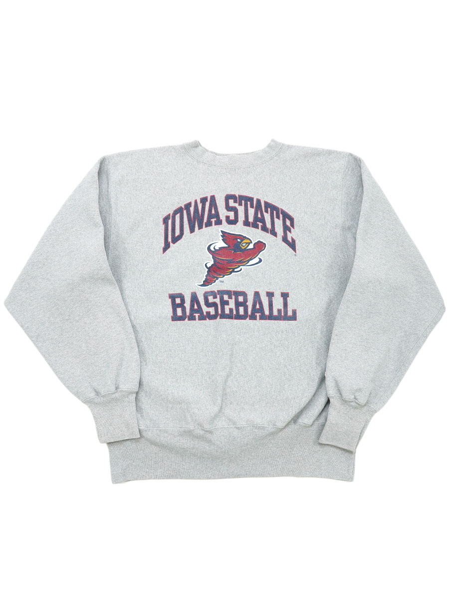 90'S CHAMPION REVERSE WEAVE CREW ''IOWA STATE BASEBALL'' GREY
