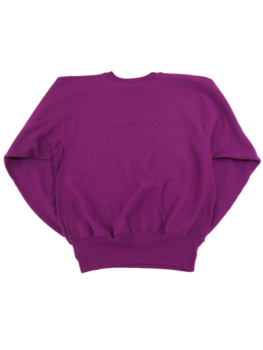 90's 刺繍タグ チャンピオンRW 無地 パープル 表記(L) USA製 DEAD