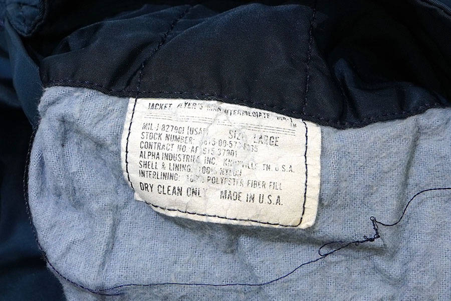USA製 ALPHA INDUSTRIES MA-1 MIL-J-82790J フライトジャケット