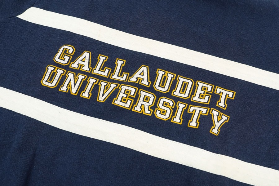 80's トリコタグ チャンピオン ''GALLAUDET UNIVERSITY'' 切り替えスウェット ネイビー 表記(XL) USA製