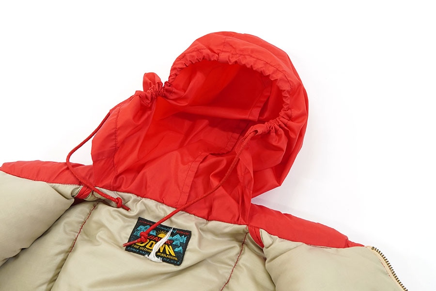60's エディバウアー 日の出タグ フード付き ダウンジャケット レッド
