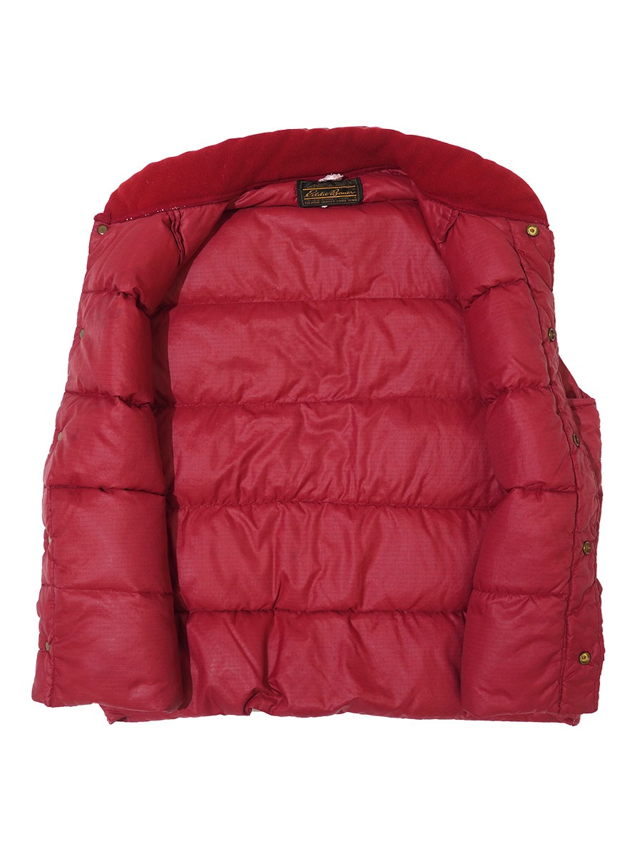 80's Eddie Bauer リップストップ ダウンベスト レッド 実寸(L位