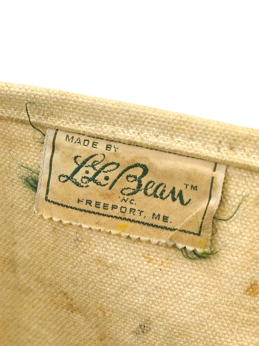 70's 筆記体タグ L.L.Bean レザーハンドル トートバッグ 生成り