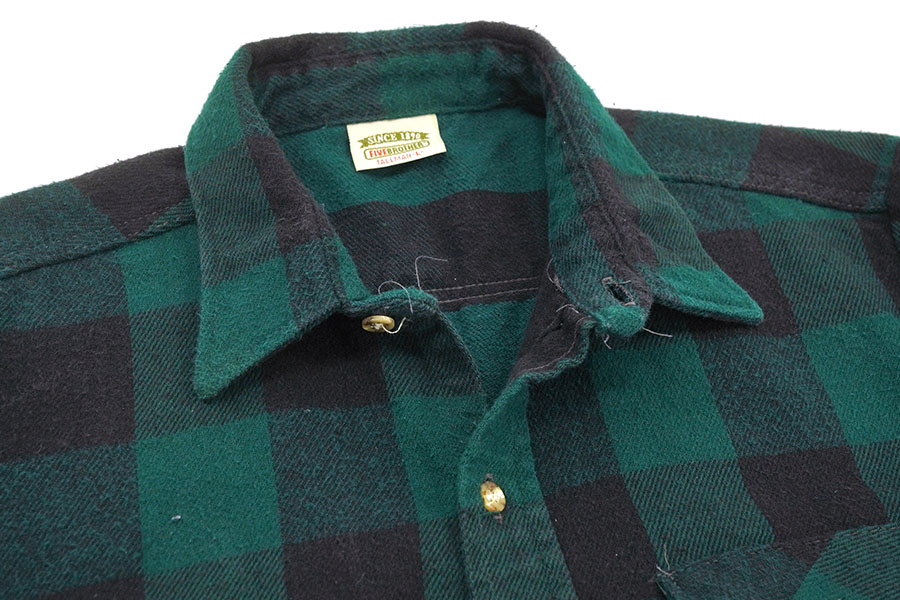 90'S FIVE BROTHER PLAID FLANNEL SHIRT (SIZE.LARGE TALLMAN)