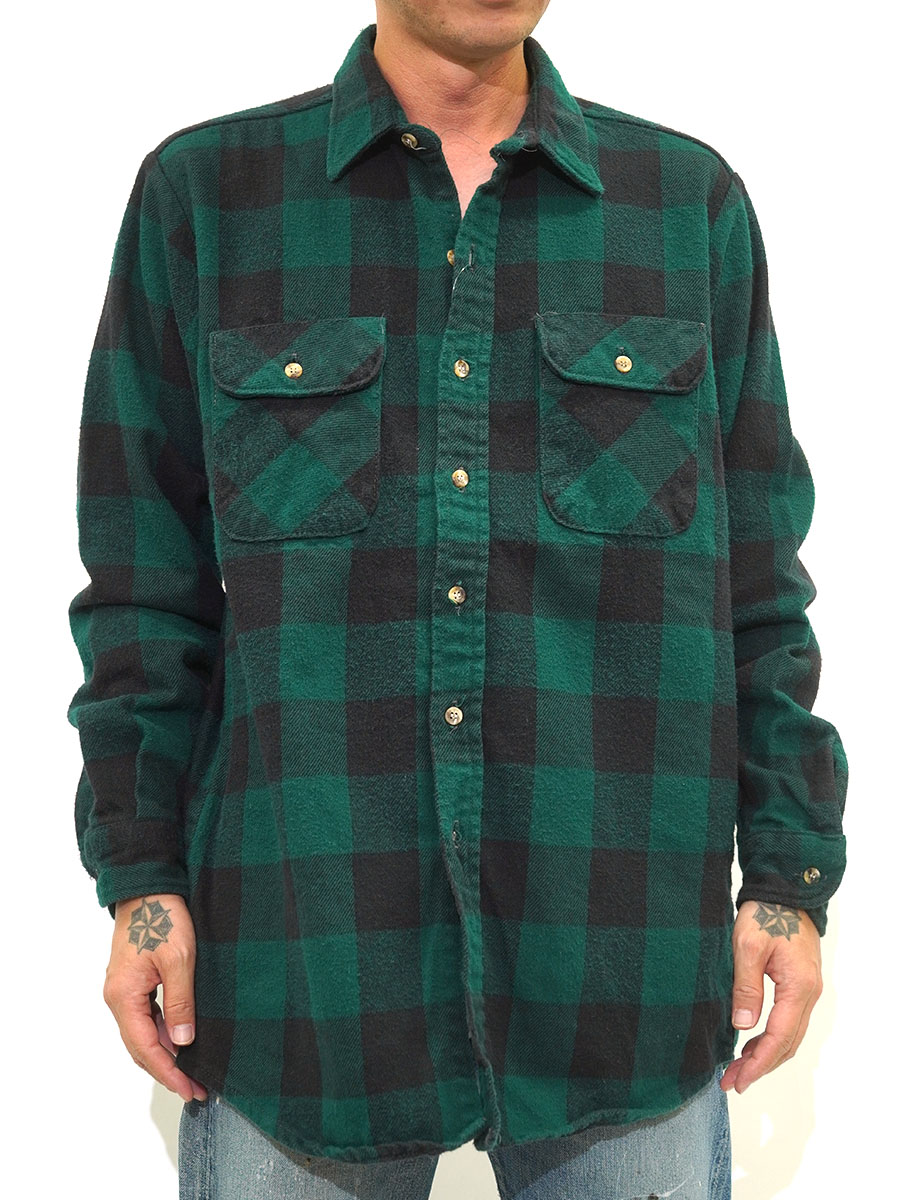 90'S FIVE BROTHER PLAID FLANNEL SHIRT (SIZE.LARGE TALLMAN)