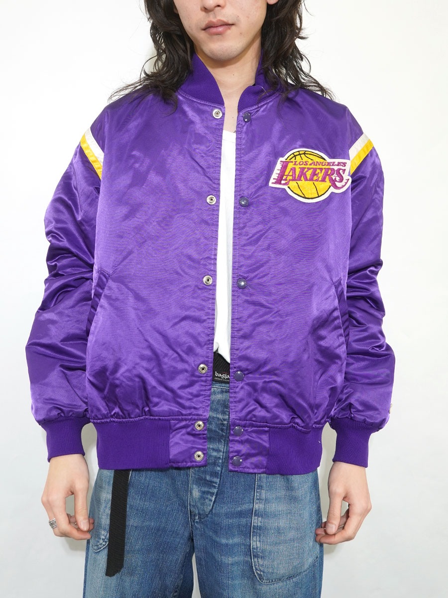 80's STARTER ''LOS ANGELES LAKERS'' サテンスタジャン 表記(L) USA製