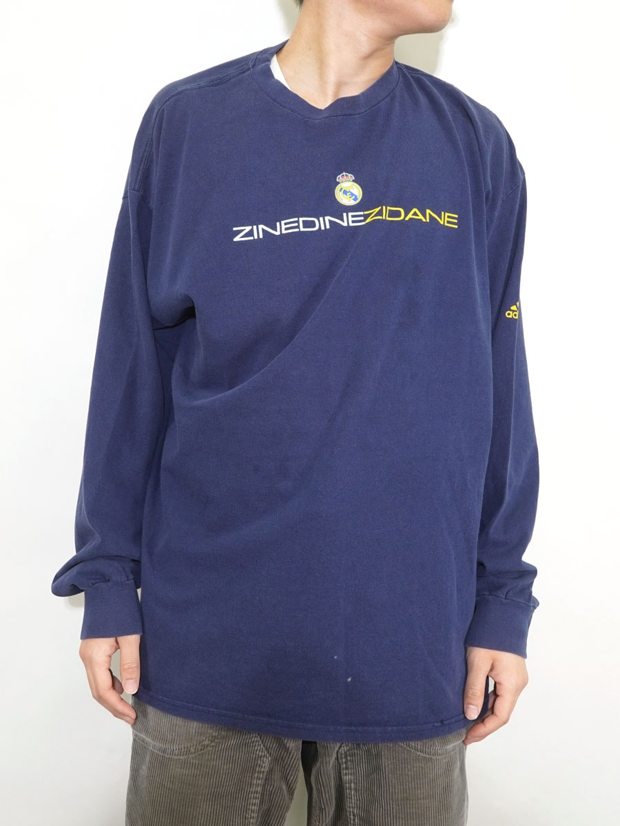 00'S ADIDAS REAL MADRID ''ZIDANE'' LONG SLEEVE T SHIRT (SIZE.X