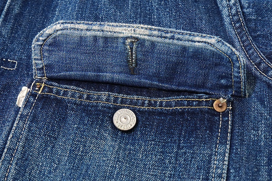 40's Levi's 506XX デニムジャケット 針差しバックル オールイエロー 濃紺 実寸(42位)