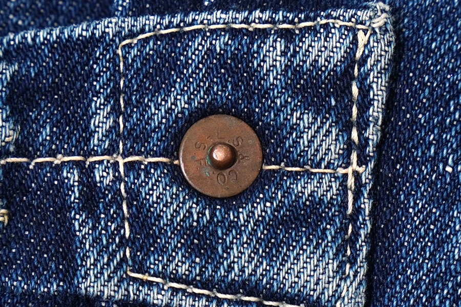 40's Levi's 506XX デニムジャケット 針差しバックル オールイエロー 濃紺 実寸(42位)