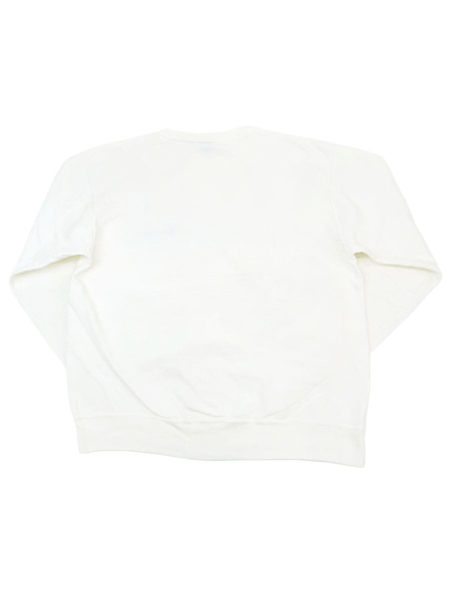 90's 青刺繍タグ チャンピオン スクリプトロゴ 前Vスウェット 白