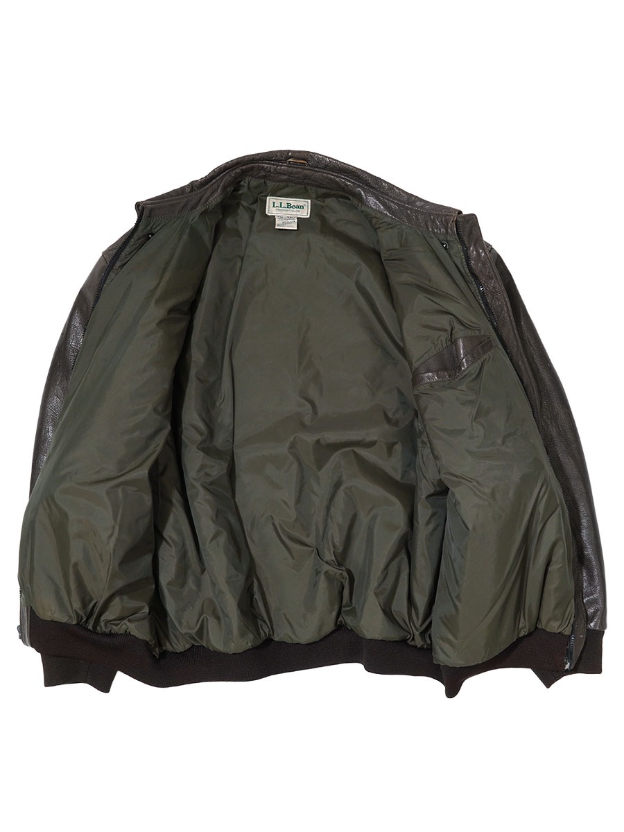 80'S L.L.BEAN A-2 LEATHER FLIGHT JACKET (SIZE.XX LARGE TALL) MADE IN USA
