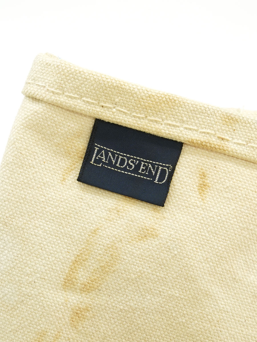 80's LANDS' END キャンバストートバッグ 生成り×ネイビー | NEW ITEM