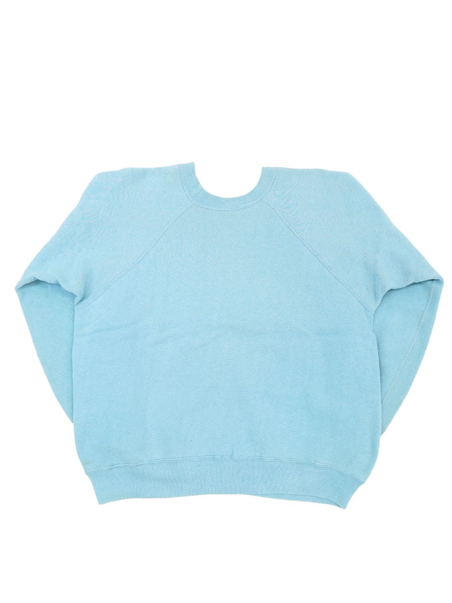 60'S ''ITHACA COLLEGE'' FLOCKY PRINT SWEAT SHIRT SKY BLUE (APPROX.MEDIUM) 