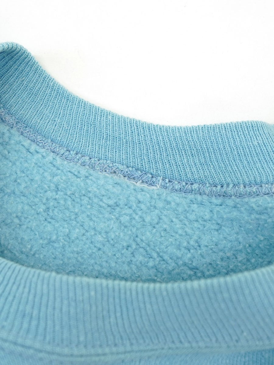 60'S ''ITHACA COLLEGE'' FLOCKY PRINT SWEAT SHIRT SKY BLUE (APPROX.MEDIUM) 