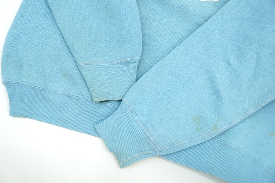 60'S ''ITHACA COLLEGE'' FLOCKY PRINT SWEAT SHIRT SKY BLUE (APPROX.MEDIUM) 