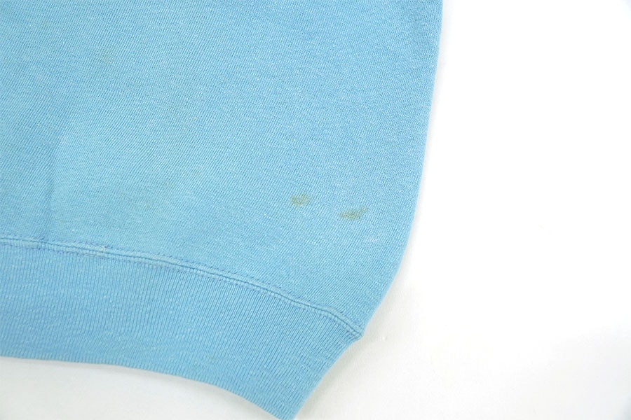60'S ''ITHACA COLLEGE'' FLOCKY PRINT SWEAT SHIRT SKY BLUE (APPROX.MEDIUM) 
