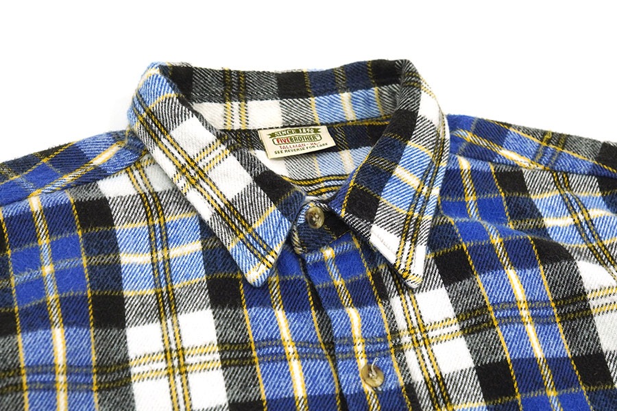 90'S FIVE BROTHER PLAID FLANNEL SHIRT (SIZE.X LARGE TALLMAN) 