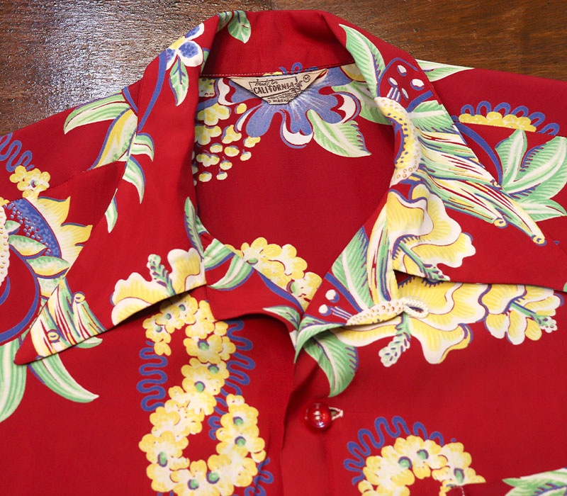 1940s HAWAIIAN SHIRT , MENU , Size M