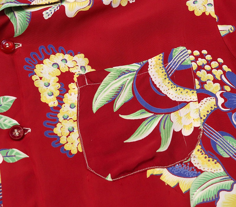 1940s HAWAIIAN SHIRT , MENU , Size M