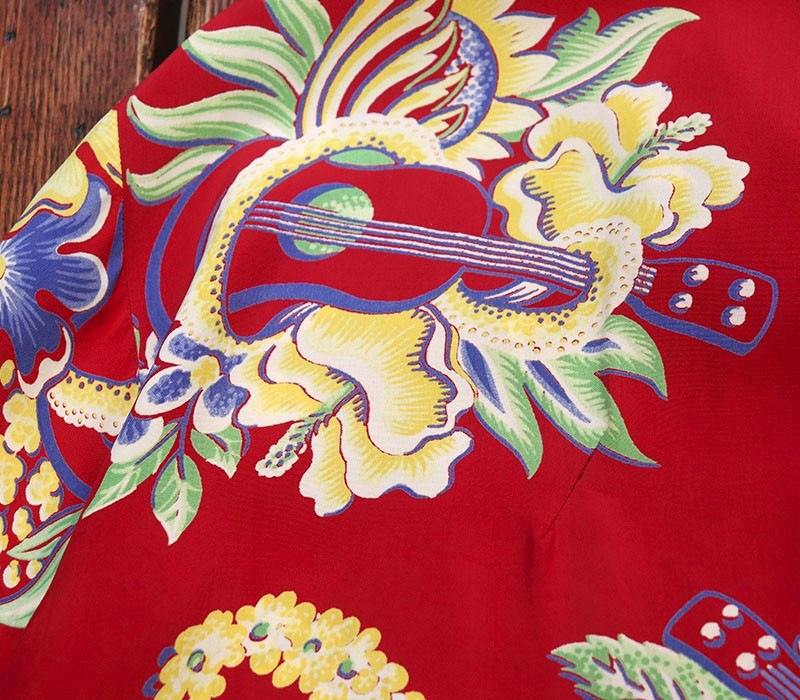 1940s HAWAIIAN SHIRT , MENU , Size M