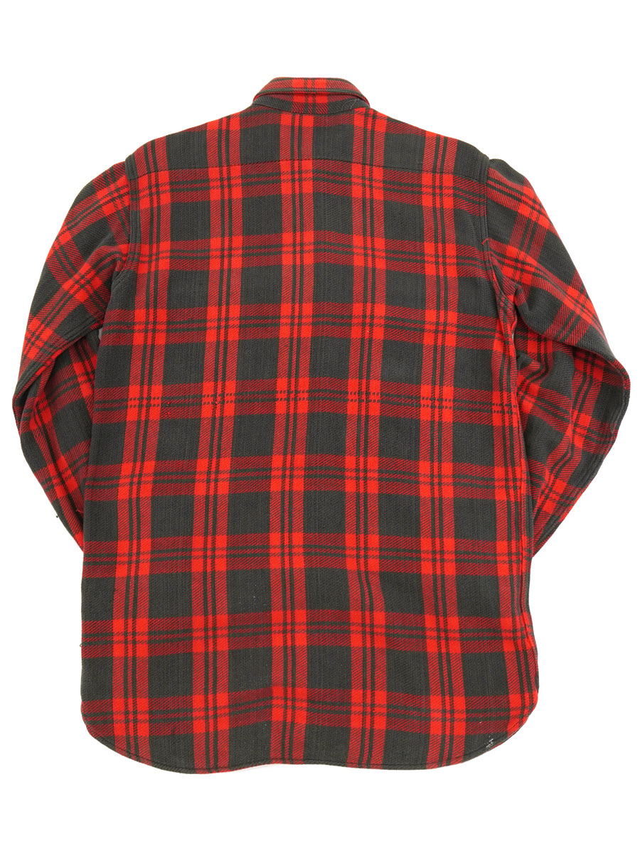 60's SEARS FLANNEL SHIRT WITH GUSSET BLK X RED (SIZE. MEDIUM