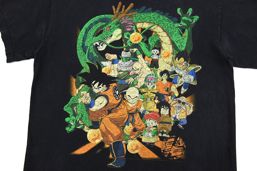 00's DRAGON BALL Z 袖プリント入り Tシャツ ブラック 表記(M)