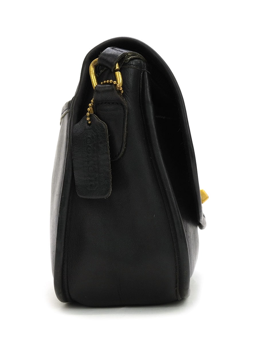 COACH ブラック レザー ショルダーバッグ COACH レザーショルダーバッグ ブラック | すべての商品