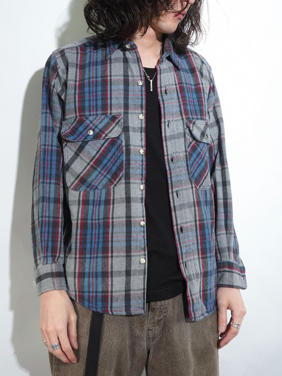 90'S FIVEBROTHER PLAID FLANNEL SHIRT (SIZE. MEDIUM) | NEW ITEM