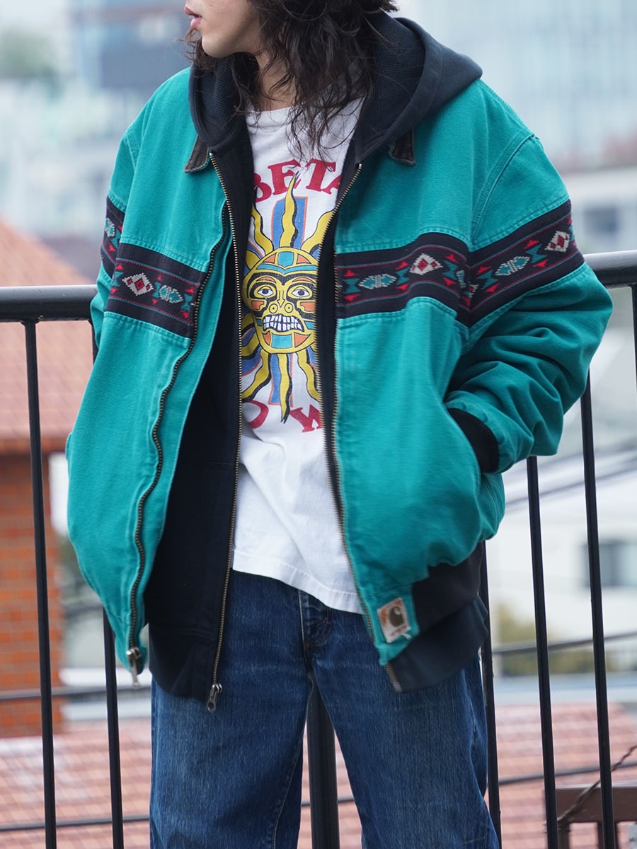 カーハート サンタフェジャケット ネイティブ柄 ターコイズグリーン