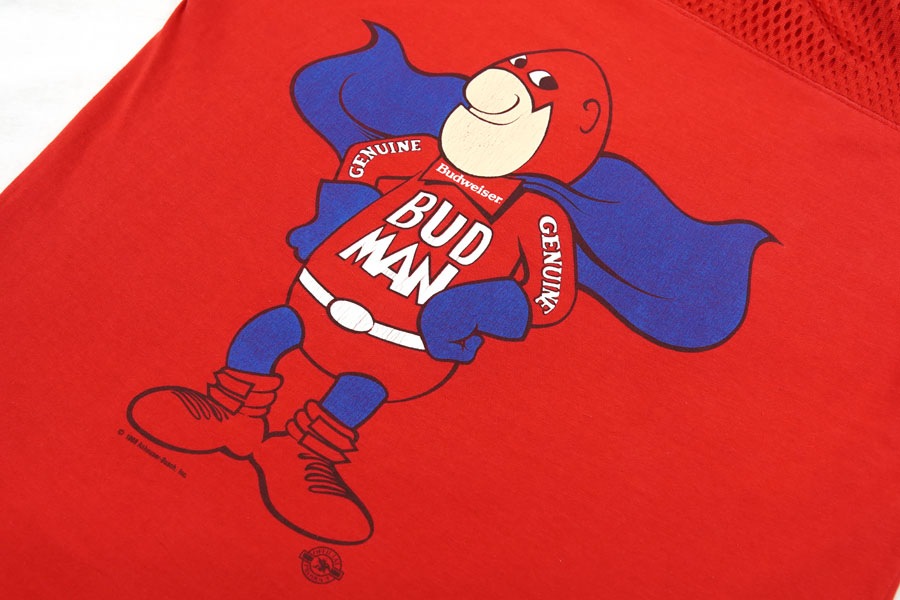 80's Artex ''BUDMAN'' メッシュ切り替え 七分袖Tシャツ 表記(M)
