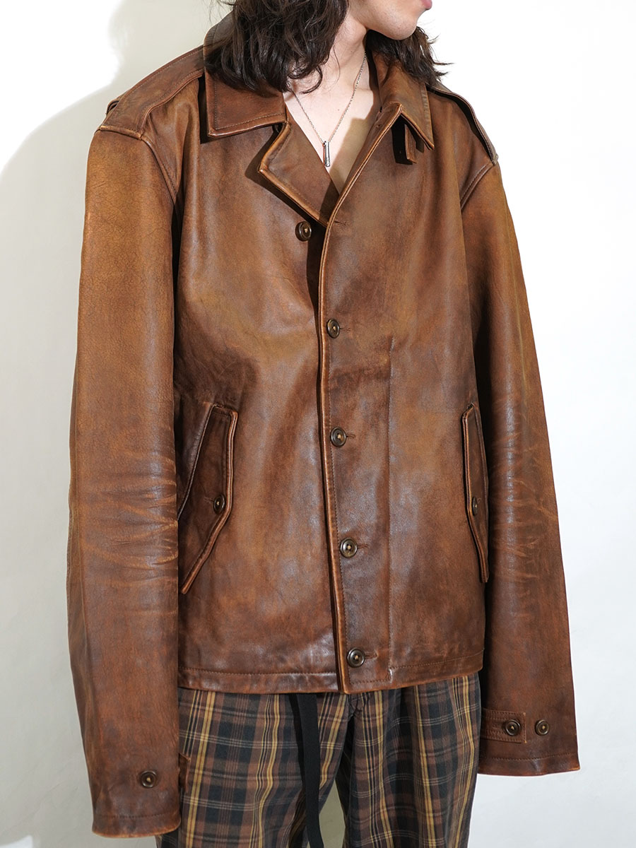 ラルフローレン M-41タイプ レザージャケット ブラウン 表記(XL