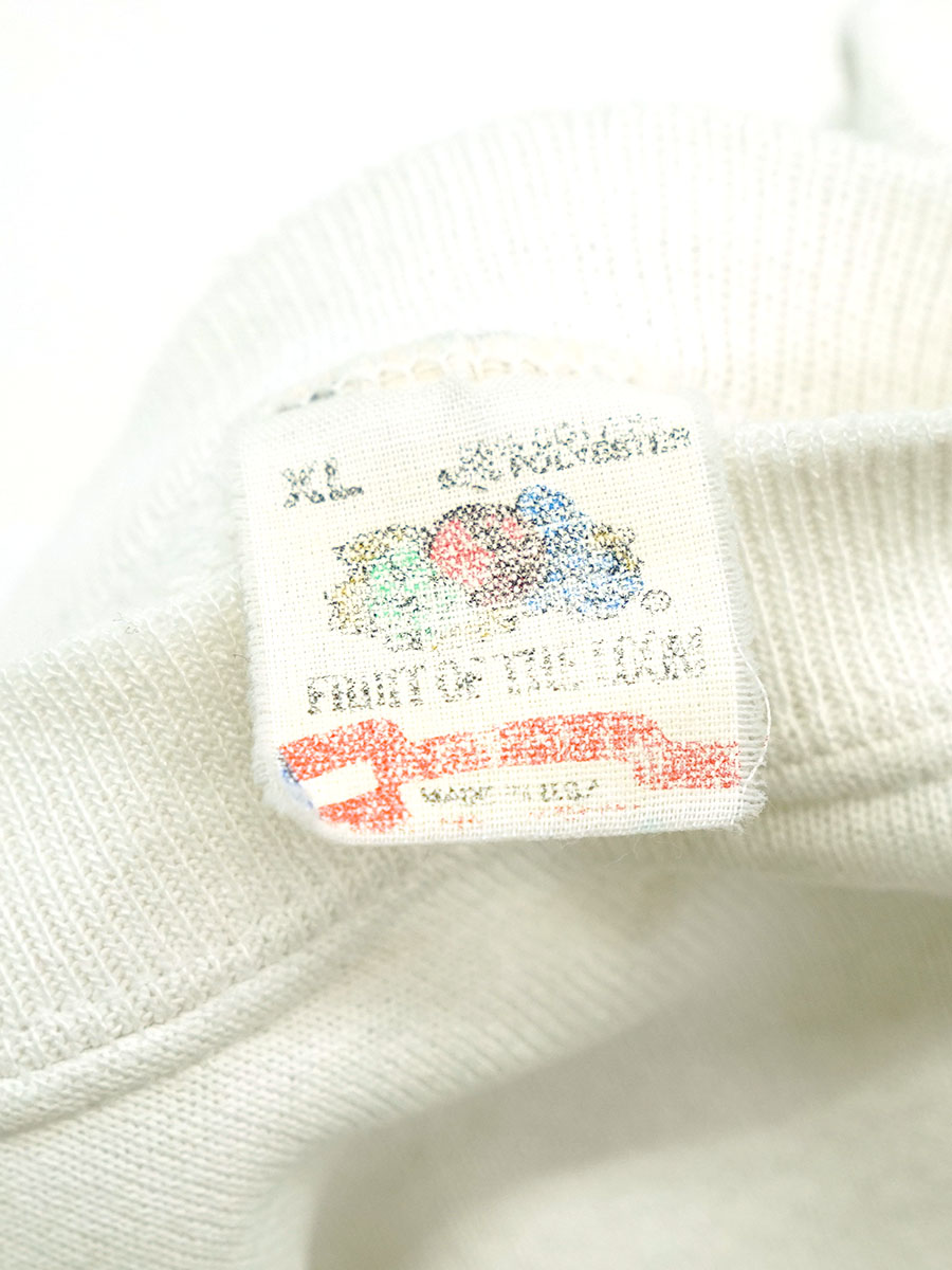 80'S FRUIT OF THE LOOM ''50 NOTRTHROP DISNEYLAND'' RAGLAN SLEEVE SWEAT SHIRT (SIZE.X LARGE)