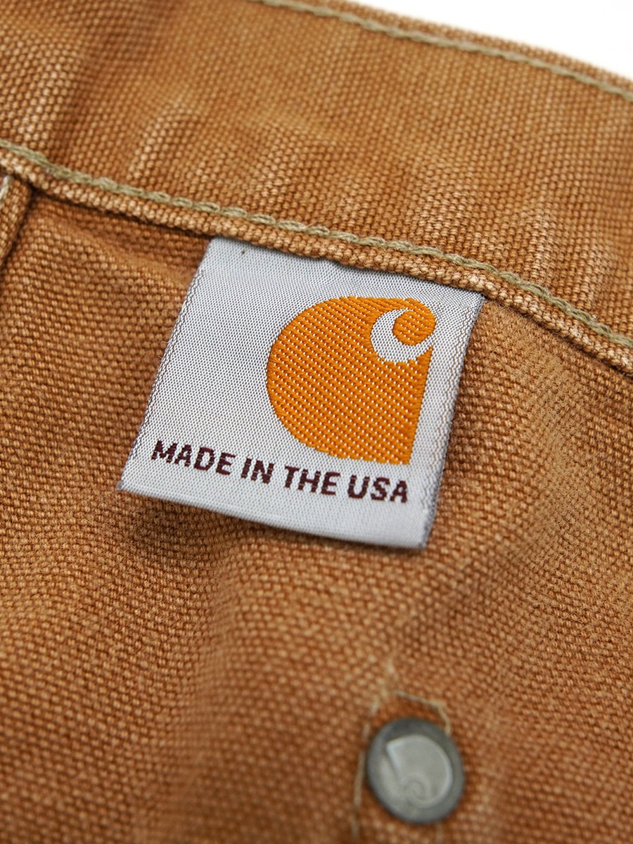 USA製 カーハート ブラウンダック ダブルニー ペインターパンツ 表記