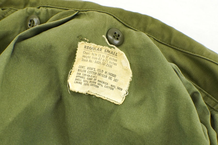 68's U.S.ARMY M-65 フィールドジャケット アルミジップ 表記(SMALL