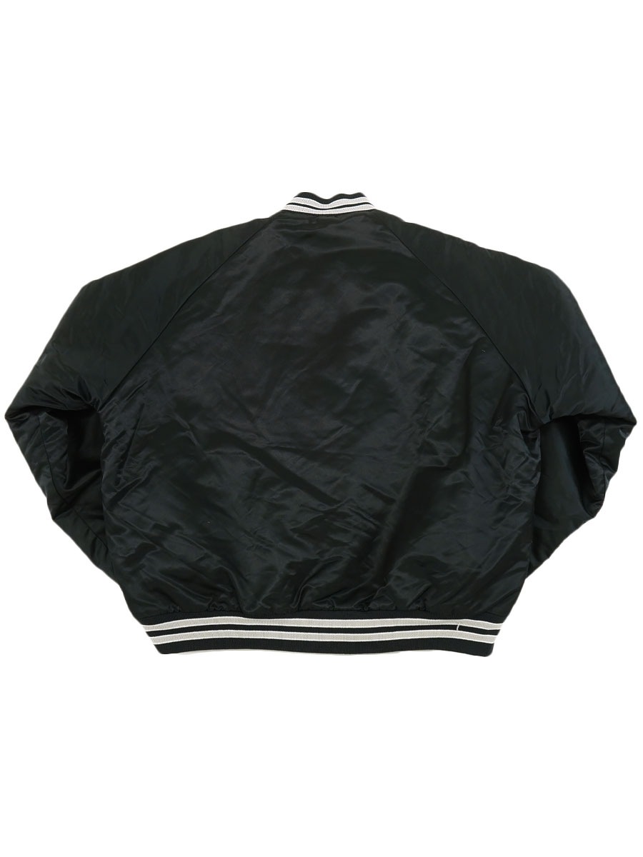 80's Chalk Line ''RAIDERS'' サテンスタジャン 表記(XL) 黒 USA製